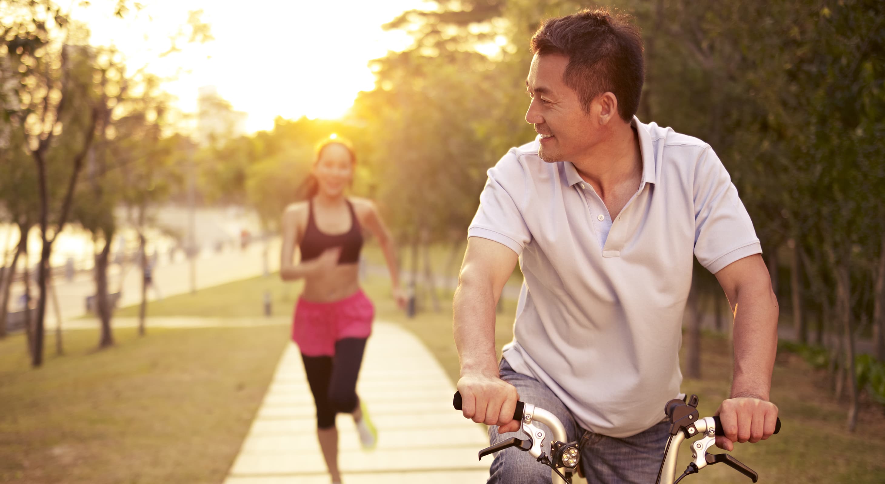 Couple enjoying their outdoor exercise in the Fox River Valley