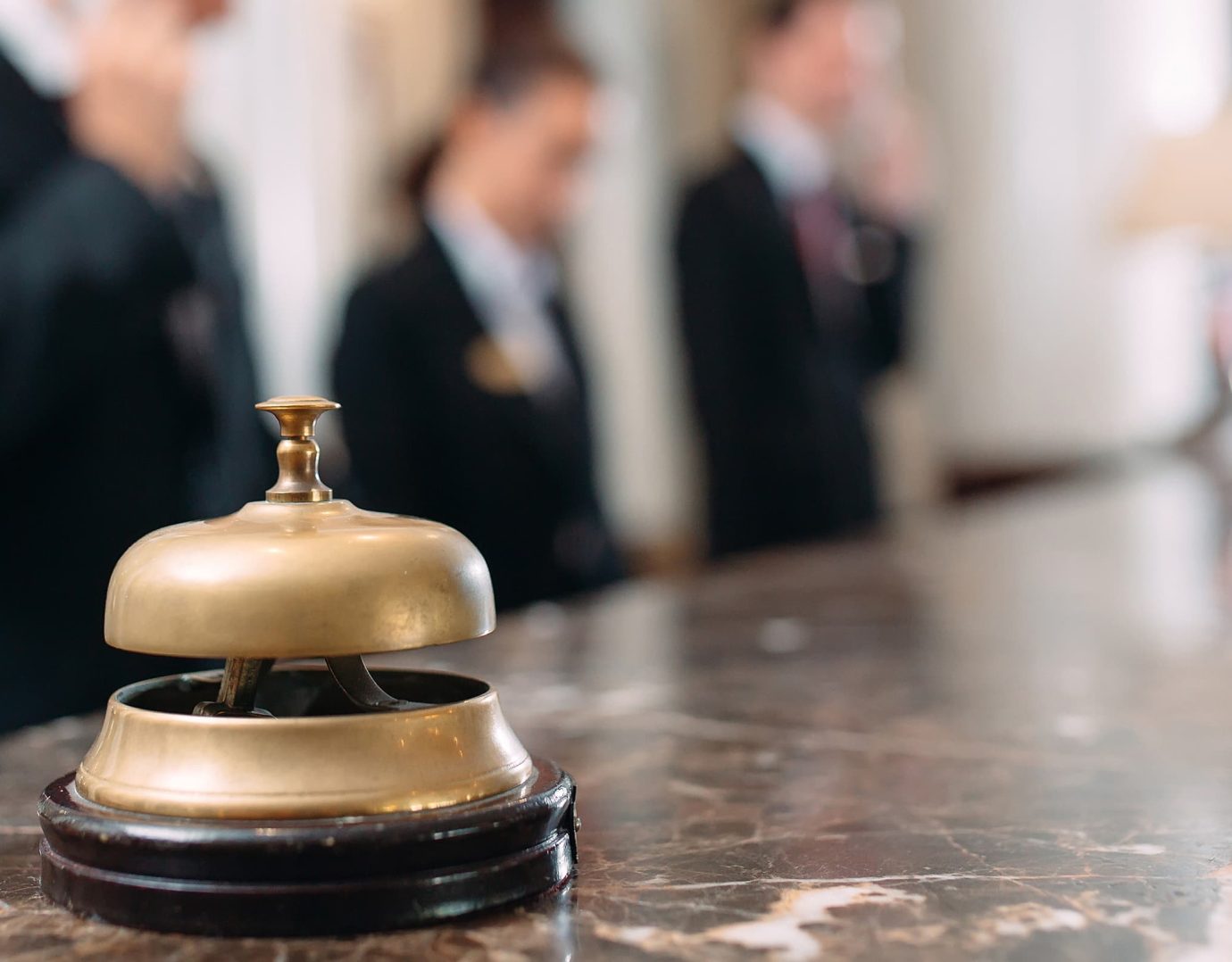 Service bell at concierge desk in hotel