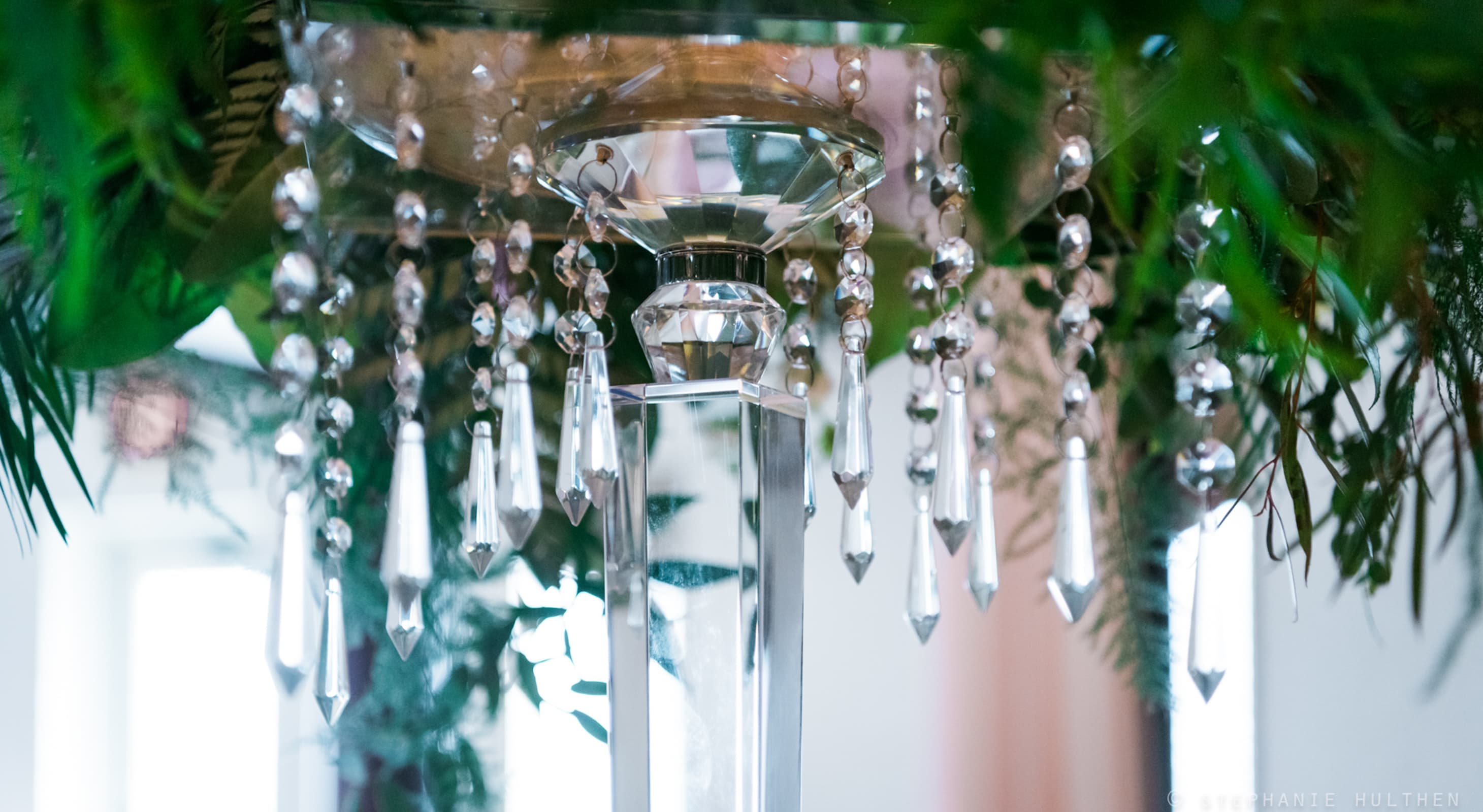 Chandelier decor detail at an event in St. Charles, IL