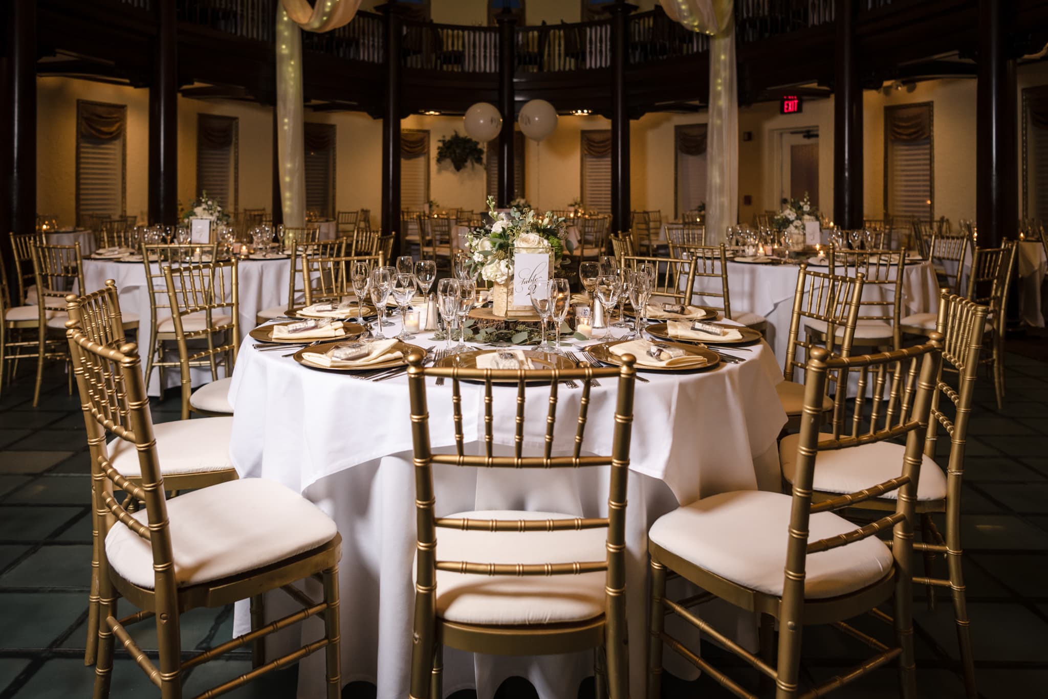 Rainbow Room setup for wedding celebration at wedding venue near Chicago, IL