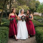 Bridal party in the garden